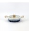 Granite saucepan with glass lid, gradient blue and light beige color, with a wooden handle, 24 cm - 2M1A400035 Granite saucepan with glass lid, gradient blue and light beige color, with a wooden handle, 24 cm - 2M1A400035