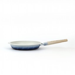 Light beige granite frying pan with wooden handle, single size, 24 cm - 2M1A400047