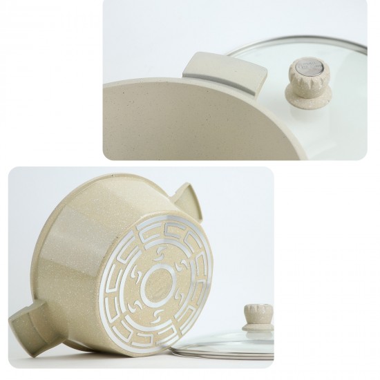 Granite Cookware Set - 10 Pieces, Beige - 2M1AA400013