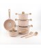 Beige granite cookware set with a unique design, 12 pieces - 2M1AA400026