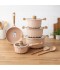 Beige granite cookware set with a unique design, 12 pieces - 2M1AA400026