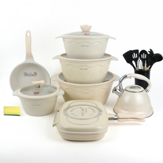 Beige Granite Cookware Set, 21 Pieces - 2M1AA400130