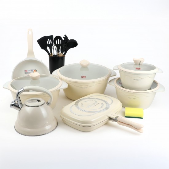 Beige Granite Cookware Set, 21 Pieces - 2M1AA400130