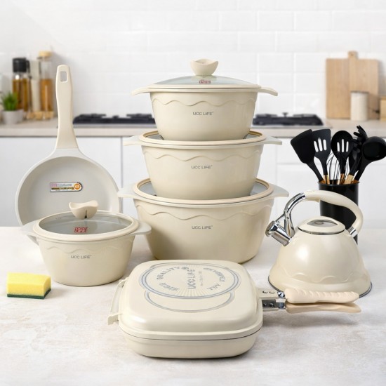 Beige Granite Cookware Set, 21 Pieces - 2M1AA400130