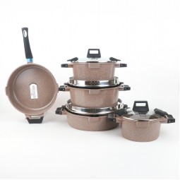 Granite Cookware Set - 9 Pieces - Brown - 2M1AA400156