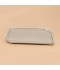 Rectangular stainless steel serving tray with a wavy silver rim - 2M1C100283