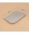 Rectangular stainless steel serving tray with a wavy silver rim - 2M1C100283