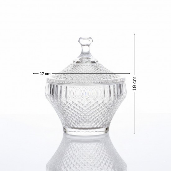 تمرية زجاج بغطاء مزخرف - 2M1R100023