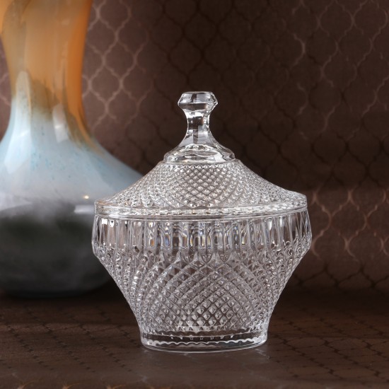 تمرية زجاج بغطاء مزخرف - 2M1R100023