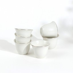Modern design white and gold coffee cup set, 12 pieces - 2M1TT500151