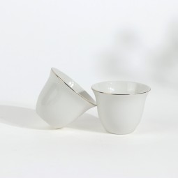 Modern design white and gold coffee cup set, 12 pieces - 2M1TT500151