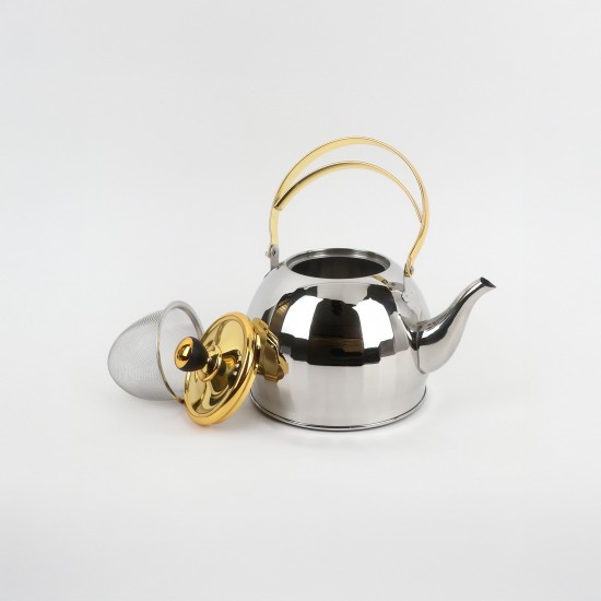 Luxury stainless steel teapot with a gold finish, 1.5 liters - 2M1U1100058