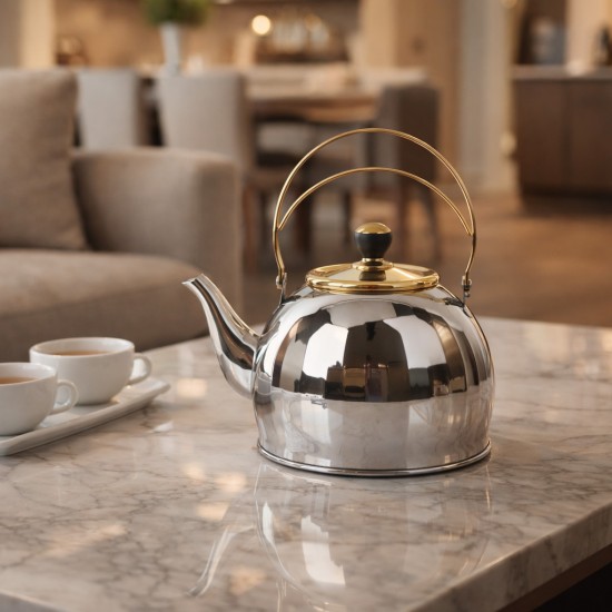 Luxury stainless steel teapot with a gold finish, 1.5 liters - 2M1U1100058