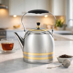 براد شاي ستانلس ستيل فاخرة بلمسة ذهبية 2.2 لتر - 2M1U1100066 براد شاي ستانلس ستيل فاخرة بلمسة ذهبية 2.2 لتر - 2M1U1100066
