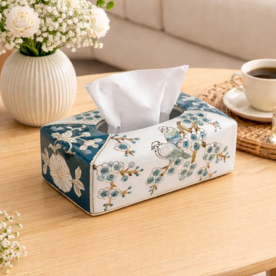 Ceramic tissue box with an elegant pattern - 2M3D2400229