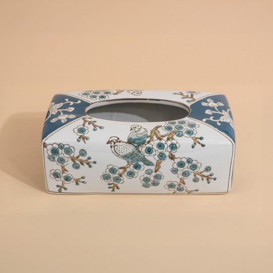 Ceramic tissue box with an elegant pattern - 2M3D2400229
