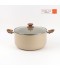 Granite pot with glass lid and wooden handle, 28 cm - 7.5 liters - 2MM1-A44-035 Granite pot with glass lid and wooden handle, 28 cm - 7.5 liters - 2MM1-A44-035
