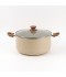 Granite pot with glass lid and wooden handle, 28 cm - 7.5 liters - 2MM1-A44-035 Granite pot with glass lid and wooden handle, 28 cm - 7.5 liters - 2MM1-A44-035
