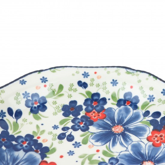 25cm Round Floral Decorated Plate - 2MM1-E11-068