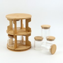 12-Piece Ceramic Spice Jar Set with Revolving Wooden Stand - 2MM1-R01-014 12-Piece Ceramic Spice Jar Set with Revolving Wooden Stand - 2MM1-R01-014