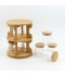 12-Piece Ceramic Spice Jar Set with Revolving Wooden Stand - 2MM1-R01-014