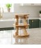 12-Piece Ceramic Spice Jar Set with Revolving Wooden Stand - 2MM1-R01-014