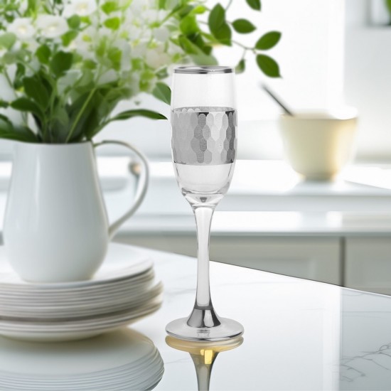Luxury Juice Serving Glass with Silver Decoration - Elegant Model for Occasions - 2MM1-T33-007 Luxury Juice Serving Glass with Silver Decoration - Elegant Model for Occasions - 2MM1-T33-007