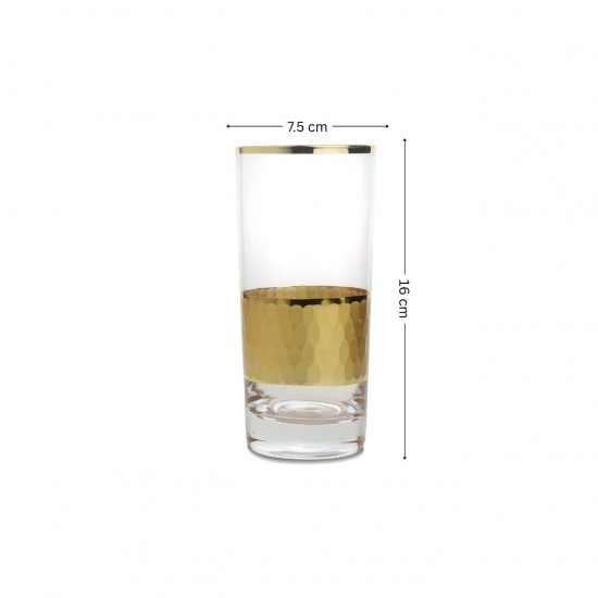 Luxury Juice Serving Glass with Gold Decoration - Elegant Model for Occasions - 2MM1-T33-011