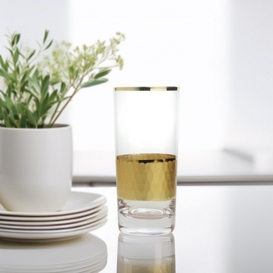 Luxury Juice Serving Glass with Gold Decoration - Elegant Model for Occasions - 2MM1-T33-011