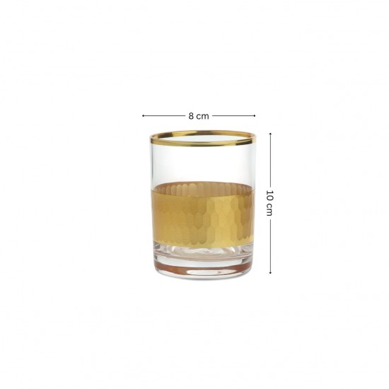 Luxury Juice Serving Glass with Gold Decoration - Elegant Model for Occasions - 2MM1-T33-012