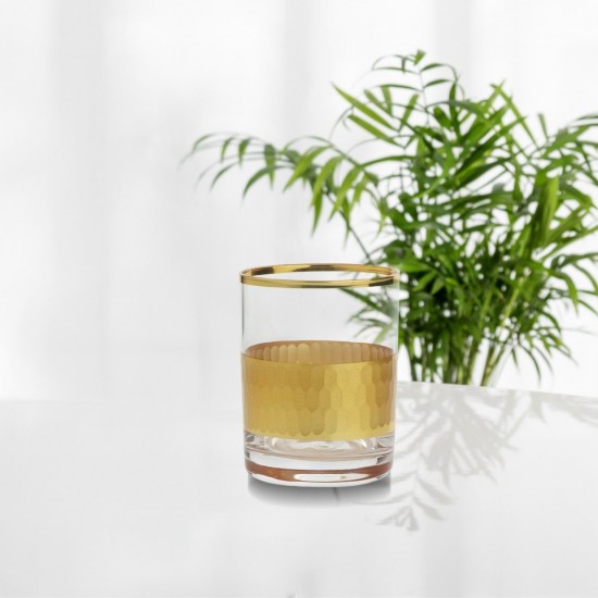 Luxury Juice Serving Glass with Gold Decoration - Elegant Model for Occasions - 2MM1-T33-012