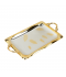 Elegant 3-piece silver stainless steel tabasi set with gold edges - 2MM7-135 Elegant 3-piece silver stainless steel tabasi set with gold edges - 2MM7-135