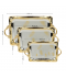 Elegant 3-piece silver stainless steel tabasi set with gold edges - 2MM7-135 Elegant 3-piece silver stainless steel tabasi set with gold edges - 2MM7-135