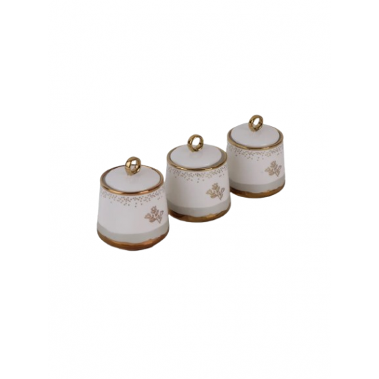 Ceramic spice box set 3 pieces Ceramic spice box set 3 pieces