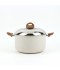 10-piece granite cookware set, beige color, with wooden-style handles - 2S1A100026