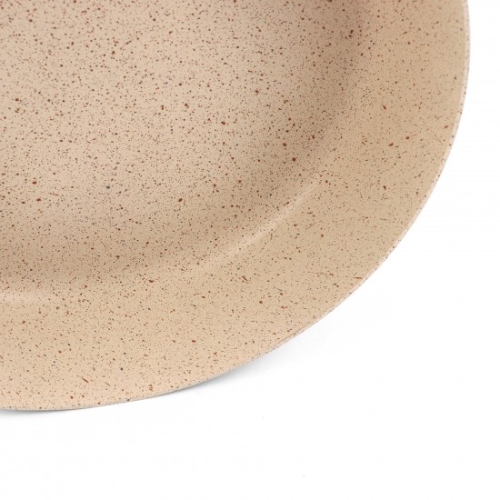 Beige granite frying pan with wooden handle, single size 24 cm - 2S1A400198