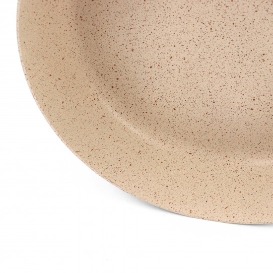 Beige granite frying pan with wooden handle, single size 26 cm - 2S1A400199