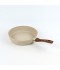 Beige granite frying pan with wooden handle, single size 26 cm - 2S1A400199