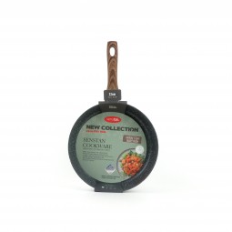 Beige granite frying pan with wooden handle, single size 22 cm - 2S1A400202