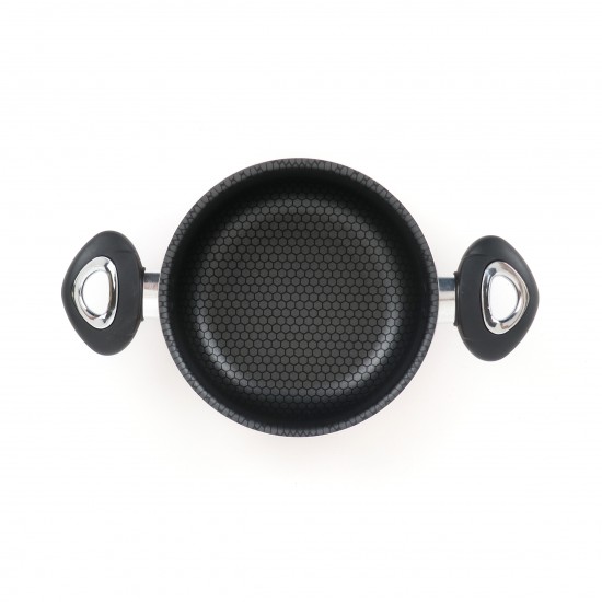 Aluminum cooking pot with stainless steel lid, modern design, 20 cm - 2S1A400230