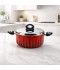 Aluminum cooking pot with stainless steel lid, modern design, 24 cm - 2S1A400232