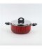 Aluminum cooking pot with stainless steel lid, modern design, 24 cm - 2S1A400232