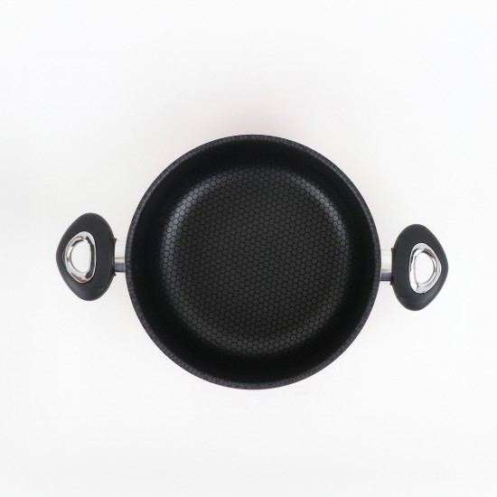 Aluminum cooking pot with stainless steel lid, modern design, 26 cm - 2S1A400233