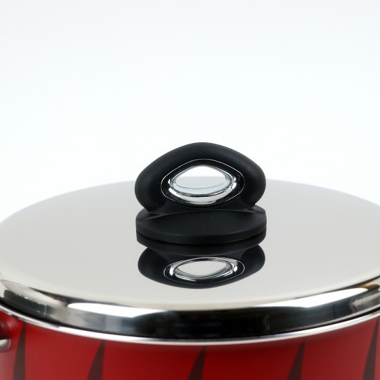 Aluminum cooking pot with stainless steel lid, modern design, 26 cm - 2S1A400233