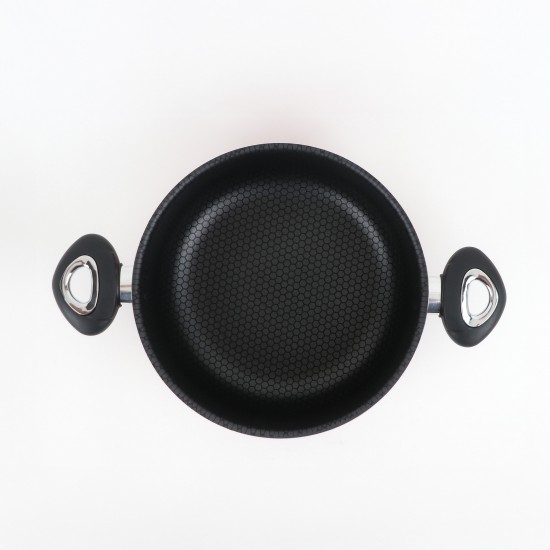 Aluminum cooking pot with stainless steel lid, modern design, 30 cm - 2S1A400235