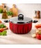 Aluminum cooking pot with stainless steel lid, modern design, 30 cm - 2S1A400235