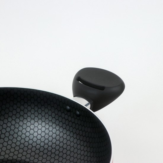 Aluminum cooking pot with lid, modern design, 24 cm - 2S1A400237