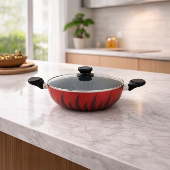 Aluminum cooking pot with lid, modern design, 24 cm - 2S1A400237