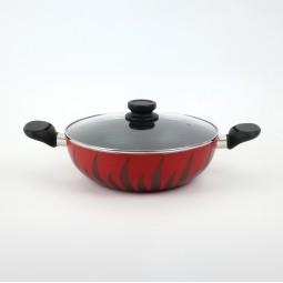 Aluminum cooking pot with lid, modern design, 28 cm - 2S1A400239
