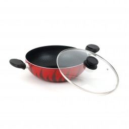 Aluminum cooking pot with lid, modern design, 28 cm - 2S1A400239 Aluminum cooking pot with lid, modern design, 28 cm - 2S1A400239